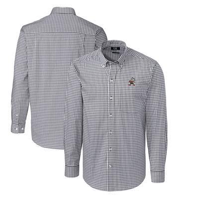 Men's Cutter & Buck Charcoal Cleveland Browns Throwback Logo Easy Care  Stretch Gingham Big Tall Long Sleeve Button-Down Shirt - Yahoo Shopping