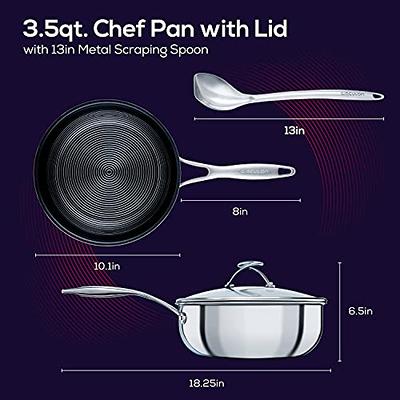 Circulon Stainless Steel Frying Pans / Skillet Set with SteelShield Hybrid Stainless and Nonstick Technology, 8 inch and 10 inch, Silver