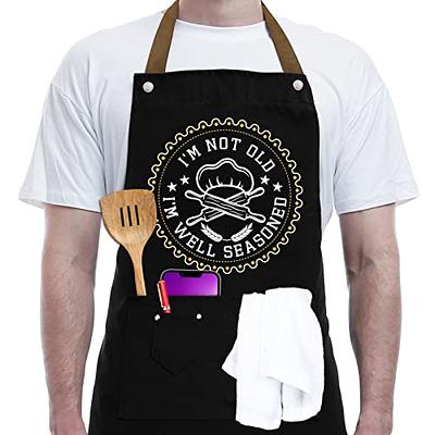 2 Pack-Funny Aprons for Men Birthday Gifts for Dad Mens Gifts Birthday  Gifts for Men Kitchen Chef Grilling Cooking BBQ Apron