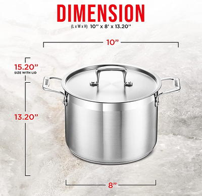 NutriChef 18/8 Heavy Duty Stainless Steel Large Stock Pot