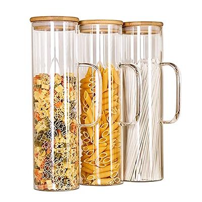 AuroTrends Glass Food Storage Containers with Bamboo Lids 2200ml 3Pack, Tall  Clear Glass Jars with Bamboo Lids, Pasta Containers Storage Container  Storage with Bamboo Lids (74fl.oz, Set of 3) - Yahoo Shopping