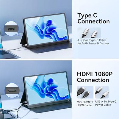 Portable Monitor for Laptop,HDR IPS Portable Laptop Monitor, HDMI USB-C  Travel Monitor for laptop/Desktop/MacBook/Phones/Tablet/PS5/4/Xbox/Switch