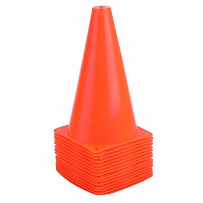 Franklin Sports Plastic Soccer Cones - Mini Sports Cones for Drills +  Practice - Flexible Orange Goal Cones for Training + Games - 9 Inches