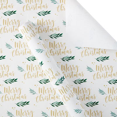 Holiday Time Solid Black Kraft Wrapping Paper, Christmas Natural, 30 Wide,  Fsc Kraft Paper 