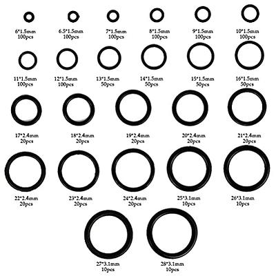 1200 Pcs O Ring Kit,24 Sizes Black Nitrile Rubber Sealing Rings