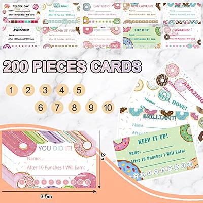 200 Pieces Reward Punch Cards Customer Loyalty Cards Incentive  Cards Business Card Size for Business, Class, School : Office Products