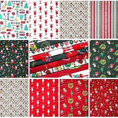 10 Pieces Christmas Fabric Quilting Fabric Squares Quarters Precut Sewing 