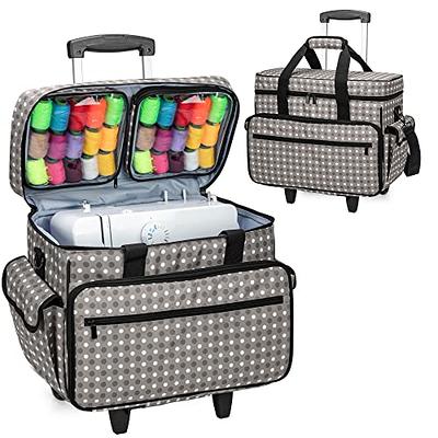 Teamoy Sewing Machine Case with Detachable Wheels, Rolling Sewing Machine  Tote with Wheels and Bottom Wooden Pad, Compatible with Singer, Brother and  Most Majority Machines and Accessories, Gray Dots - Yahoo Shopping