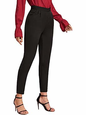 SweatyRocks Women's Casual Skinny Leggings Stretchy High Waisted Work Pants  Pockets Black Large - Yahoo Shopping