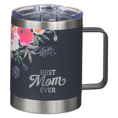 Christian Art Gifts Best Mom Ever Stainless Steel Navy Blue Camp