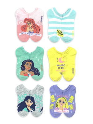 Disney Princess, Girls No-Show Socks, 6-Pack, Sizes S-L - Yahoo