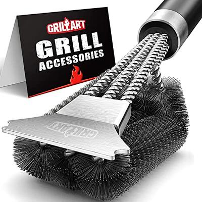 Grill Brush - Grill Cleaner Brush Grill Accessories for Outdoor Grill -  Safe BBQ Brush for Grill Cleaning - Heavy Duty 17 Grill Brushes