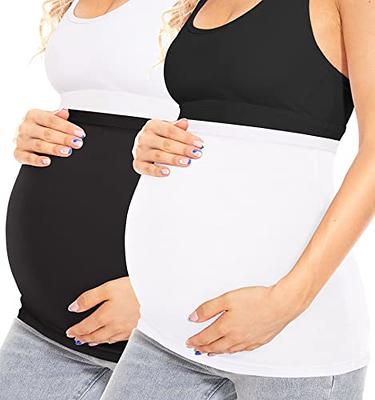 MUSIDORA Maternity Belly Band Pregnancy Belly Support Band Pants Extender  for Pregnant Women Pregnancy Bands for Jeans (White+Black+Grey S) - Yahoo  Shopping