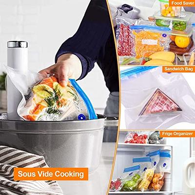 Vacuum Food Storage Zipper Bags Reusable BPA-Free Sous Vide Bags with  Vacuum Hand Pump Fruit Meat Nut Vacuum Sealer Saver Bag