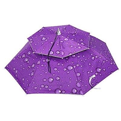 BORDSTRACT Umbrella Hat Headwear Umbrella Fishing Umbrella Hat Double Layer  Hands Free Umbrellas Breathable Adjustable Anti UV Waterproof Folding Sun  Rain Cap Head-Mounted Umbrella(Raindrop purple) - Yahoo Shopping