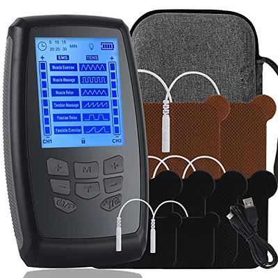 TENS Unit Muscle Stimulator for Pain Relief Therapy, NURSAL 24 Modes Dual  Channels EMS TENS Machine, Rechargeable Electric Pulse Massager Device with  8 Electrode Replacement Pads, 90minus Timer - Yahoo Shopping