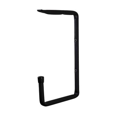 9 in. 2-In-1 Wall/Ceiling Steel Hook and Shelf Hanger in Black for