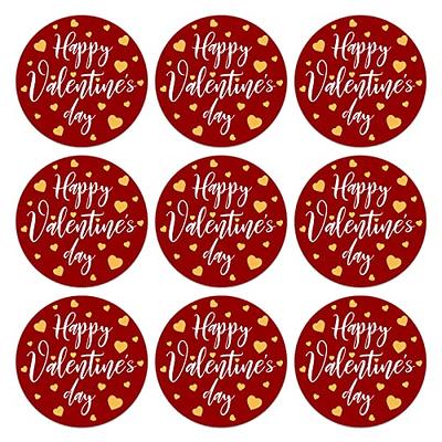 Happy Valentine's Day Stickers for Kids, Valentine's Day Class Candy Bag  Gift Sticker, Red and Purple Hearts, Valentine Tags 