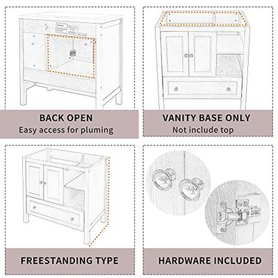 Merax 30 Bathroom Vanity Cabinet with Ceramic Sink Top Set, Two Pull in/Out  Drawers, Open Storage Shelf, Soft Closing Doors, Freestanding, Solid Wood  Frame & MDF Board, White - Yahoo Shopping