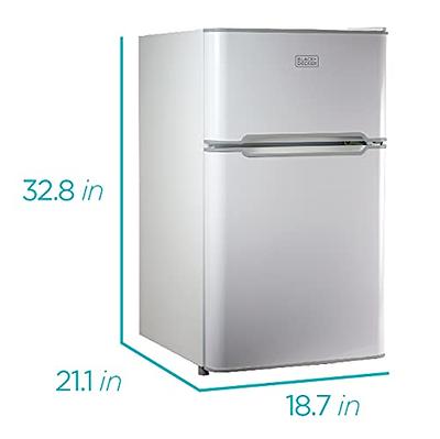 BLACK+DECKER BCRDK32W 2 Door Mini Fridge with Separate Freezer – Small,  Drinks and Food in Dorm, Office, Apartment, or RV Camper Compact  Refrigerator, 3.1 cu.ft, White - Yahoo Shopping
