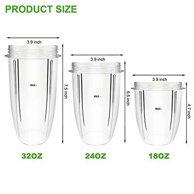 New Blender Cup and Blade Replacement Parts 32oz Cup and Extractor Blade  and 2 Rubber Gaskets 4-Piece Compatible with NutriBullet High-Speed