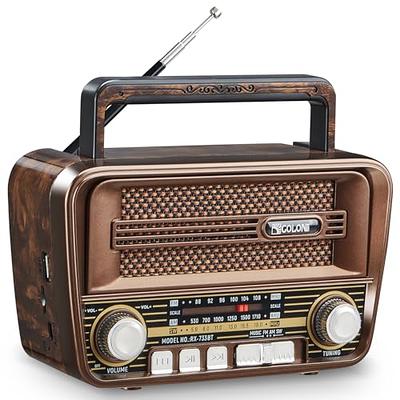 Wooden Retro Radio, Am Sw Fm Radio, Wireless Bluetooth Speaker, Mini Bass  Audio Outside Loud Volume For Home, Office