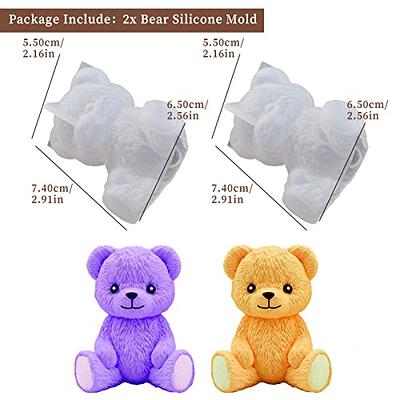 2PCS Bear Resin Molds, Cute Bear Shape Silicone Molds, 3D Animal