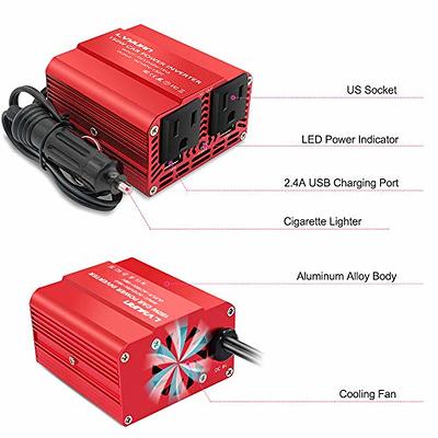 LVYUAN 150W Car Power Inverter 12V to 110V AC Car Charger Adapter with 3.1A  Dual USB Car Adapter for Plug Outlet Red - Yahoo Shopping