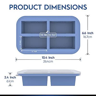 Silicone Freezing Tray with Lid Large Ice Cube Tray Non-Stick Soup Freezer..