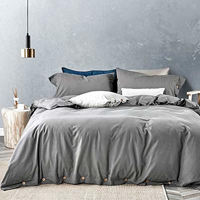 Dark Grey Duvet Cover Set Full Queen King & Light Gray Sheet Set