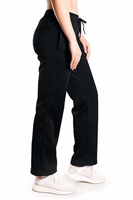Fleece Lined Sweatpants Women with Pockets Fleece Joggers Winter Pants for  Women Thermal Lounge Running Pants, Black