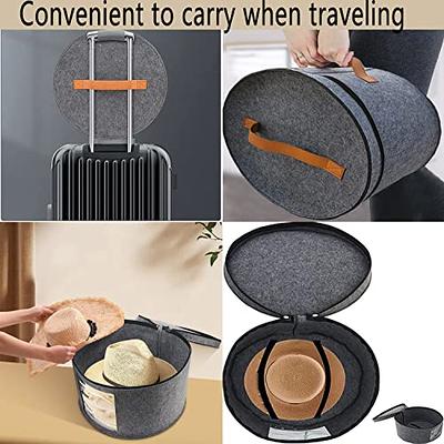 Hat Box,Hat Storage Box,Stackable Round Brim Hats Organizer Bag Container  for Closet,Travel Hat Boxes for Women&Men,Collapsible Cowboy Hat  Organizer,Stuffed Animal Toy Storage,Foldable Round Travel Cap Boxes with  Dustproof Lid