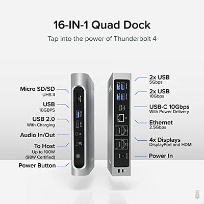 Plugable 13-in-1 USB C Docking Station Dual Monitor, 100W Charging, Dual 4K  Displays 2X HDMI or 2X DisplayPort, Compatible with Mac, Windows