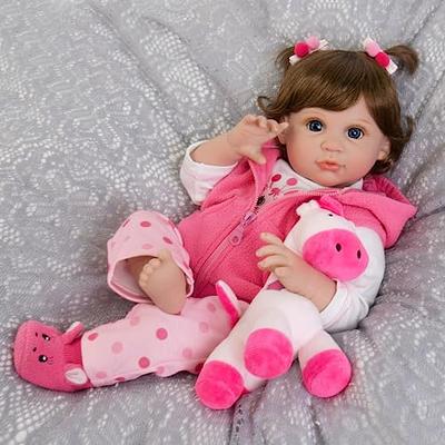 Aori Reborn Baby Dolls - Lifelike Girl Doll, Realistic Newborn Baby Doll  with Feeding Toy, Gift Set for Kids 3+