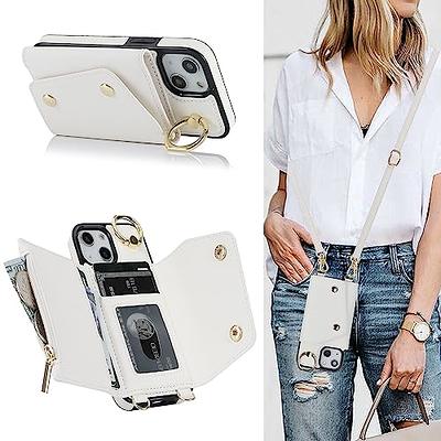 RFID Blocking Zipper Crossbody Wallet Phone Case iPhone 13 Pro Max