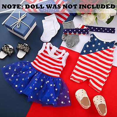 Fourth of July Shoes fits 15 and 18 Dolls