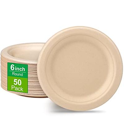  EcoAvance Square Paper Plates, 6 inch Paper Plates 100 Pack,  Eco Friendly Compostable Dessert Plates, Small Disposable Plates for Party  Wedding, White Sturdy Paper Plates : Health & Household