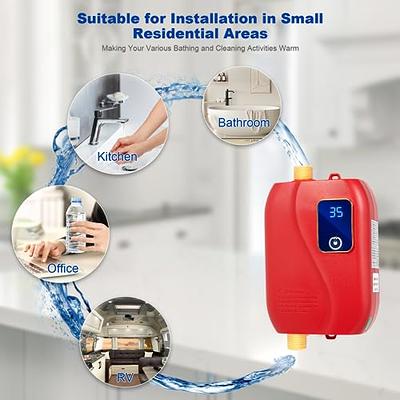 Instant Water Heater 3kw Mini Electric Tankless Water Heater Wall-mounted  With Led Display 3-level Temperature Adjustment Remote Control For Home  Kitc
