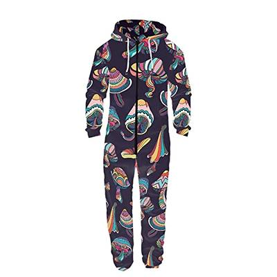 Womens Cute Hoodie Jumpsuits Fleece Onesies Pajamas Zipper Hooded