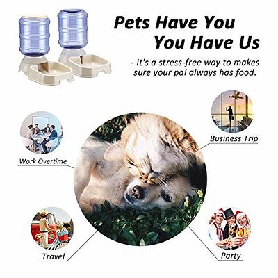 Automatic Dog Cat Feeder and Water Dispenser Set, Gravity Pet Feeding  Station and Water Bowl Dispenser for Small Medium Large Pet Puppy Kitten  Rabbit