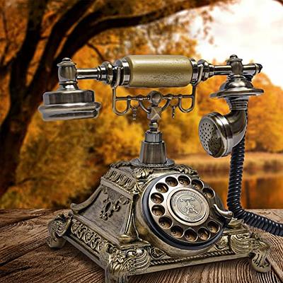 WICHEMI Vintage Phone Retro Rotary Dial Phone Landline Telephone Old  Fashion Antique Phone Old School Telephones for Home Office Cafe Bar Star  Hotel