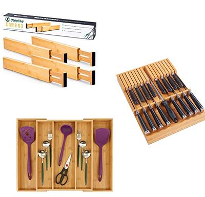 Utoplike in-Drawer Knife Block Bamboo Kitchen Knife Drawer