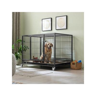 Pet Life Capacious Dual-expandable Wire Folding Collapsible Travel Dog Crate  - Gray : Target