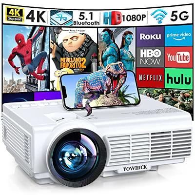 Mini Projector, HISION Bluetooth Projector 1080P Projector 4K Movie  Projector Portable Home TV Projector 8500L Outdoor Video LED Projector  Compatible with TV Stick Laptop Phone Tablet HDMI USB DVD H7 