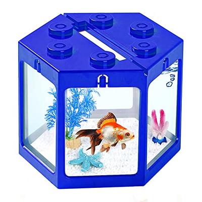 Negen Overgave Verzending Small Betta Fish Tank, Mini Fish Tank Toy Kids Aquarium Tank Kit, 4/5  Gallon Hexagonal Fish Bowl with Aquarium Gravel Decoration, Cube Tank for  Seaweed Balls Sea Monkeys Shrimp - Yahoo Shopping