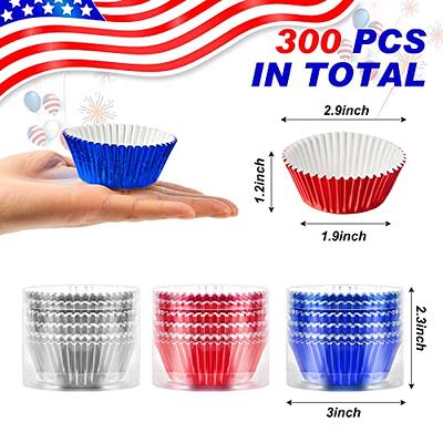 [Non-Stick] 200pcs Silver Foil Cupcake Liners for Baking, Standard Size Foil Muffin Liners, Cupcake Wrappers by Bake Choice Christmas Cupcake Liners