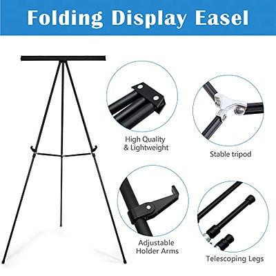 Lightweight Aluminum Telescoping Display Easel 70 Inches Black