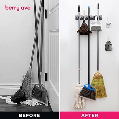 Mop Broom Holder, Garden Tools Wall Mounted Commercial Organizer Saving  Space Storage Rack for Kitchen Garden and Garage, Laundry Offices (5  Position