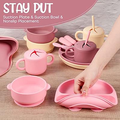 Silicone Baby Feeding Set, 12Pcs Baby Led Weaning Supplies, Includes Baby  Suction Bowls and Plates, Silicone Baby Bibs, Silicone Baby Cup, Silicone