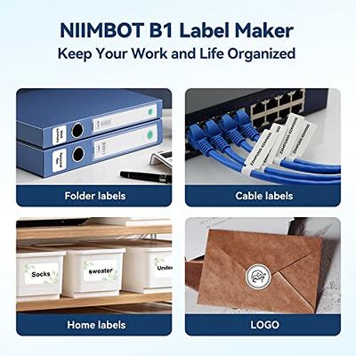 NIIMBOT B1 Label Maker With Auto Identification,2 Inch Bluetooth Portable Label  Printer Easy To Use For Office, Home, Business (With 2x1.18 Inch Label)